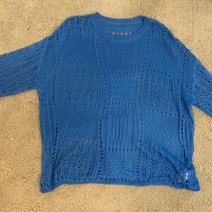 Brand new blue loose knit coverup.
